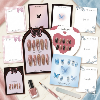 Press On Nail Label Card Mask Queen Nepal
