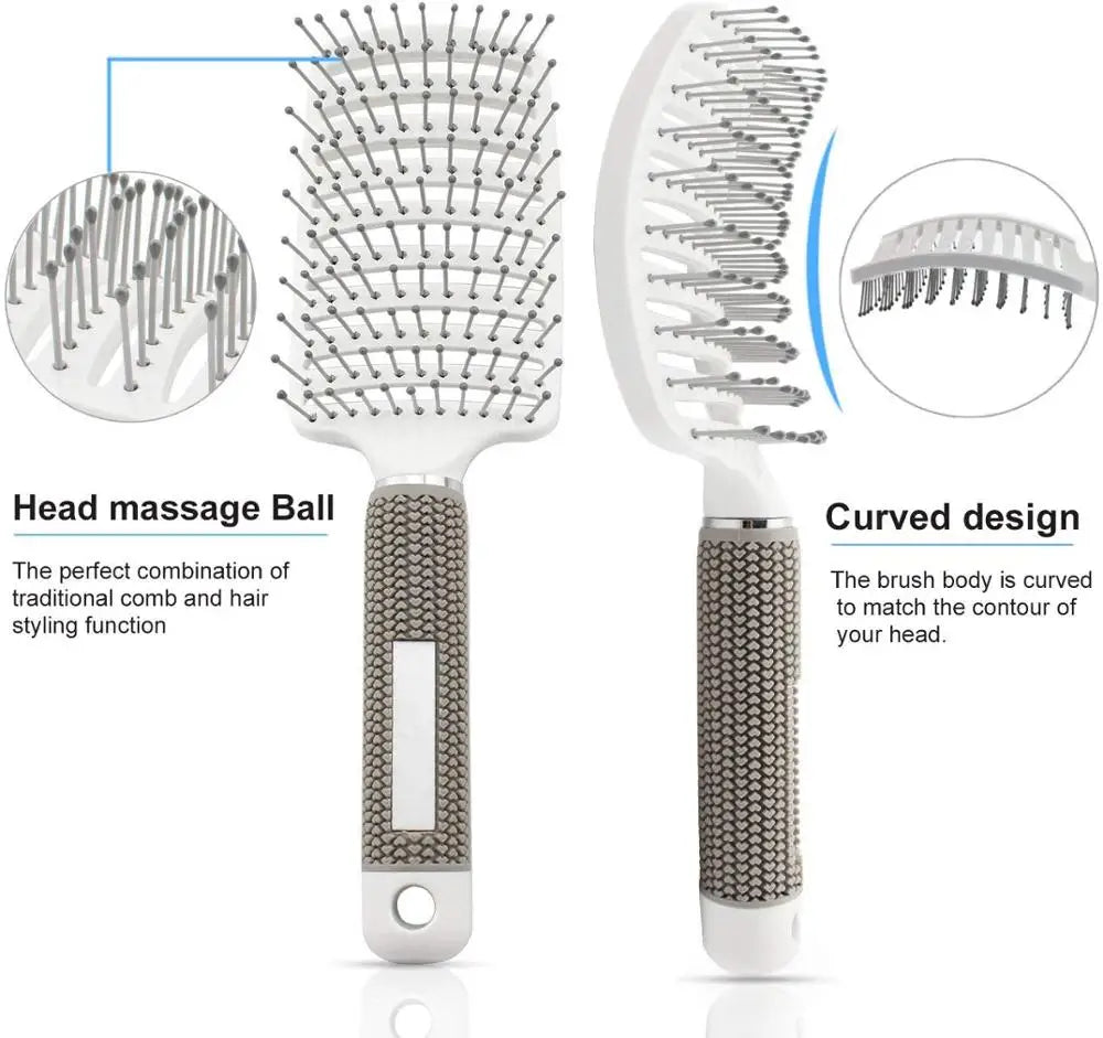 Anti-static Curved Vented Styling Hair Brush Comb Mask Queen Nepal