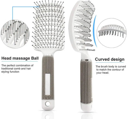 Anti-static Curved Vented Styling Hair Brush Comb Mask Queen Nepal