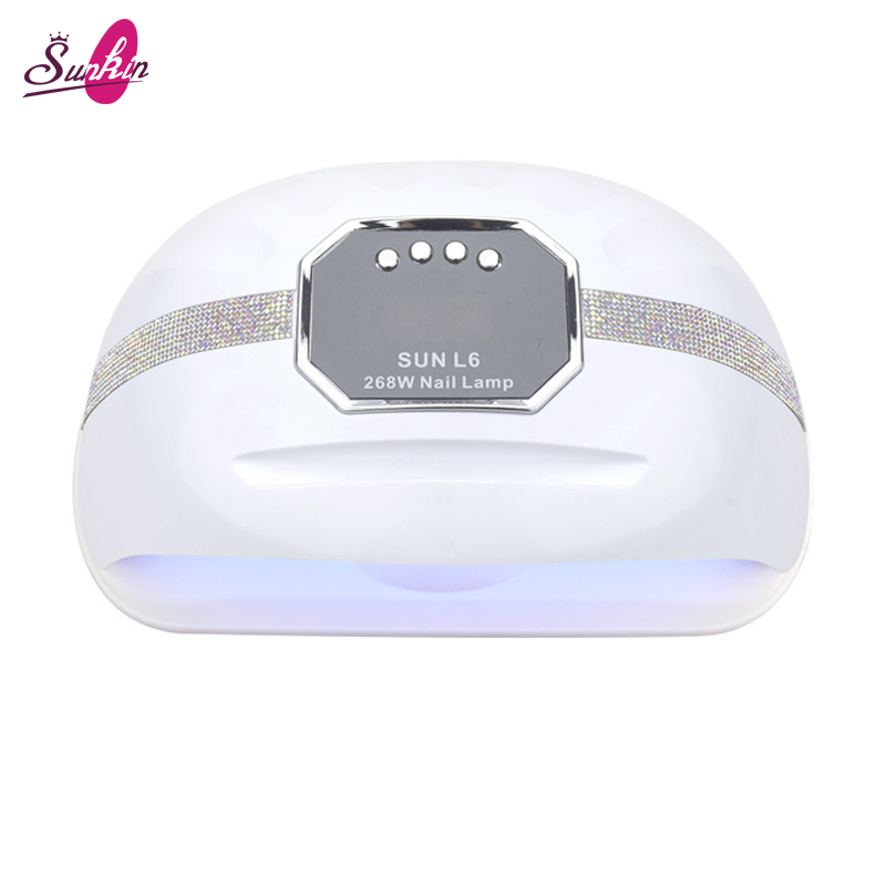 Customizable double hands gel uv nail lamp with rhinestones 268w nail dryer led nail lamp dryer Mask Queen Nepal