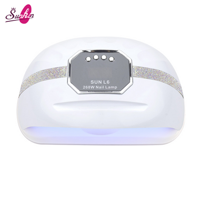 Customizable double hands gel uv nail lamp with rhinestones 268w nail dryer led nail lamp dryer Mask Queen Nepal