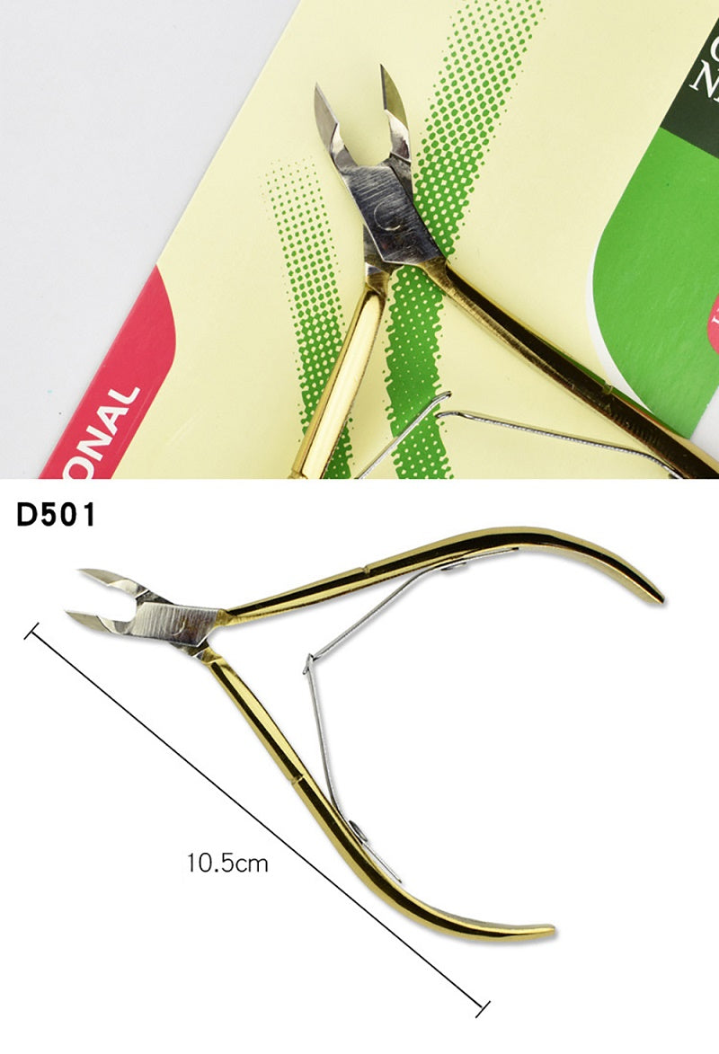 D501 Cuticle Scissors High quality Nail Stainless Steel Nipper Clipper Art Tool Golden Handle Mask Queen Nepal