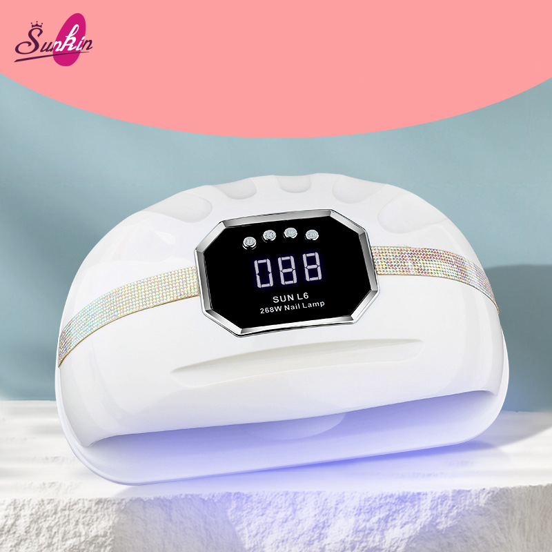 Customizable double hands gel uv nail lamp with rhinestones 268w nail dryer led nail lamp dryer Mask Queen Nepal