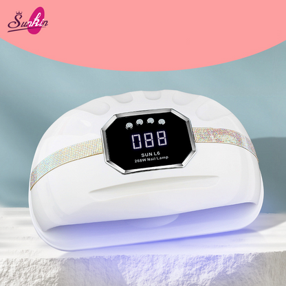 Customizable double hands gel uv nail lamp with rhinestones 268w nail dryer led nail lamp dryer Mask Queen Nepal