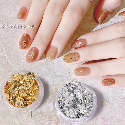 Gold & Silver Foil Paper Sequins Nail Art Mask Queen Nepal