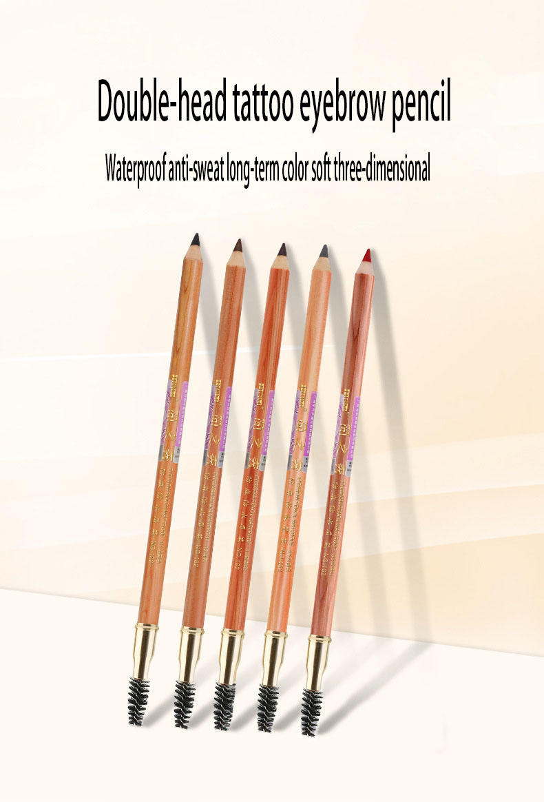Double Head Embroidered Eyebrow Pencil Waterproof Sweat Resistant No Blooming Double Eyebrow Pencil Mask Queen Nepal