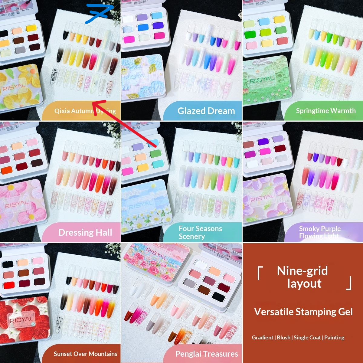 Risyal Patting Gel Blending and Painting Gel (9 Color) Mask Queen Nepal