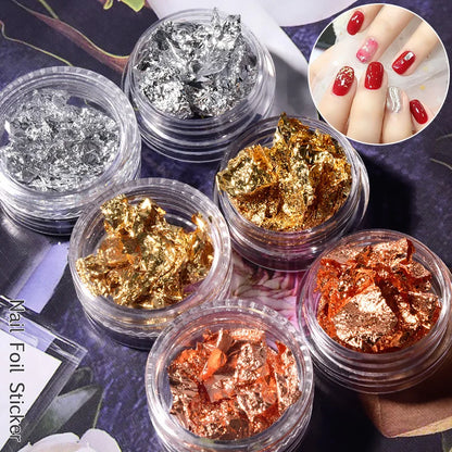 Gold & Silver Foil Paper Sequins Nail Art Mask Queen Nepal