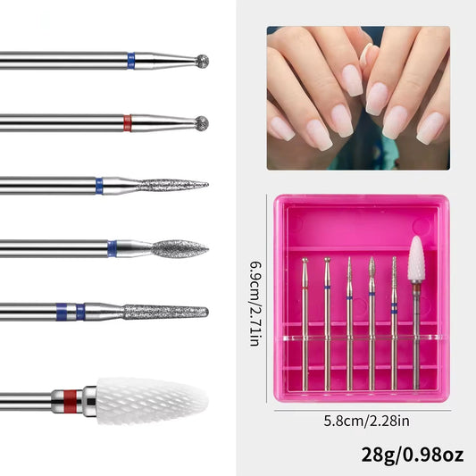 Cuticle Care Nail Drill Bits (5/6 Pcs Set) Mask Queen Nepal