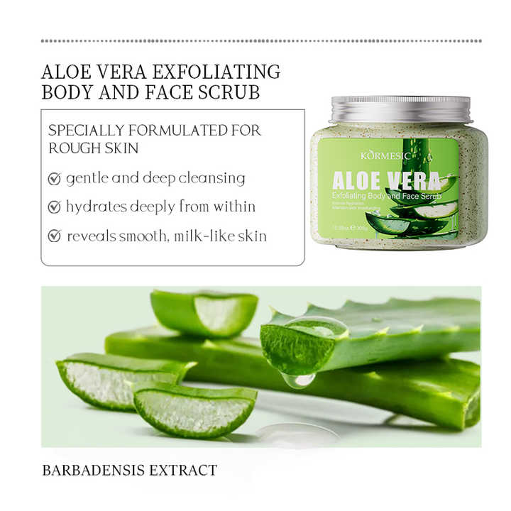 KORMESIC 300g Avocado Coconut Rose Aloe Vera Exfoliating Body Face Scrub Easy Beauty Nepal