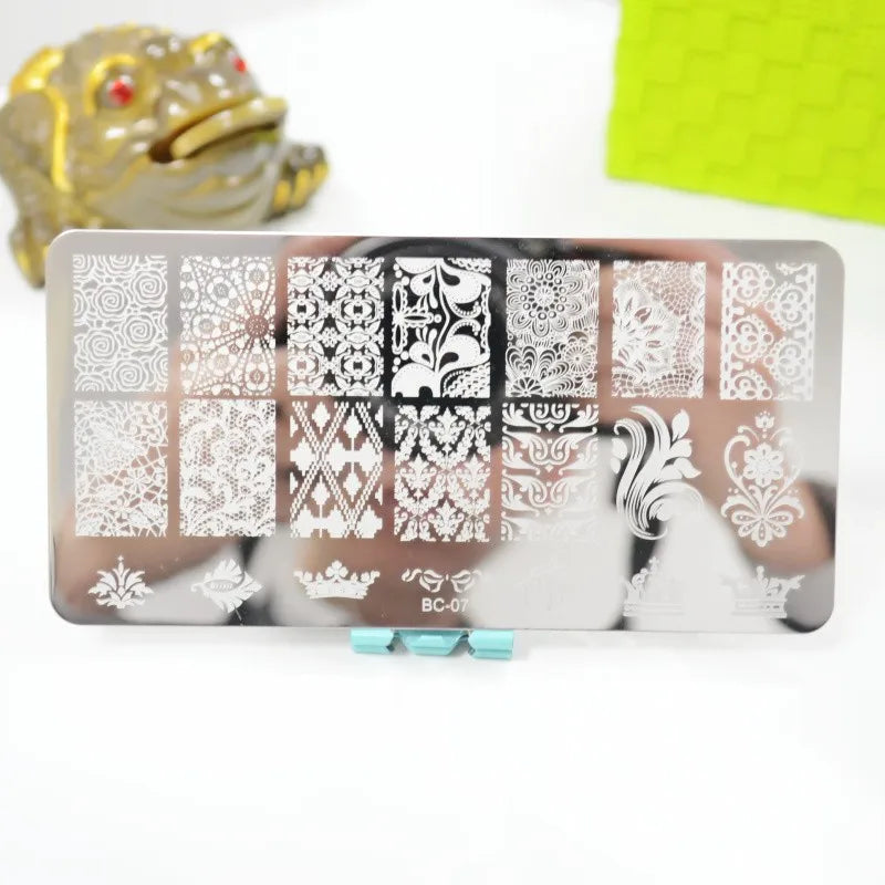 Lace Nail Art Stamping Plates Stainless Steel Nail Stamper Code-BC Mask Queen Nepal