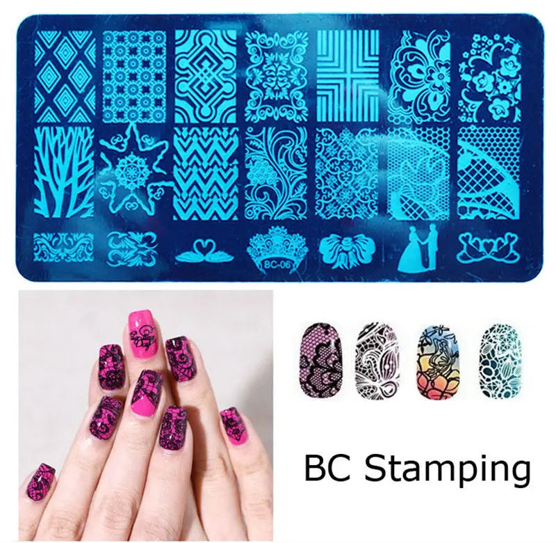 Lace Nail Art Stamping Plates Stainless Steel Nail Stamper Code-BC Mask Queen Nepal