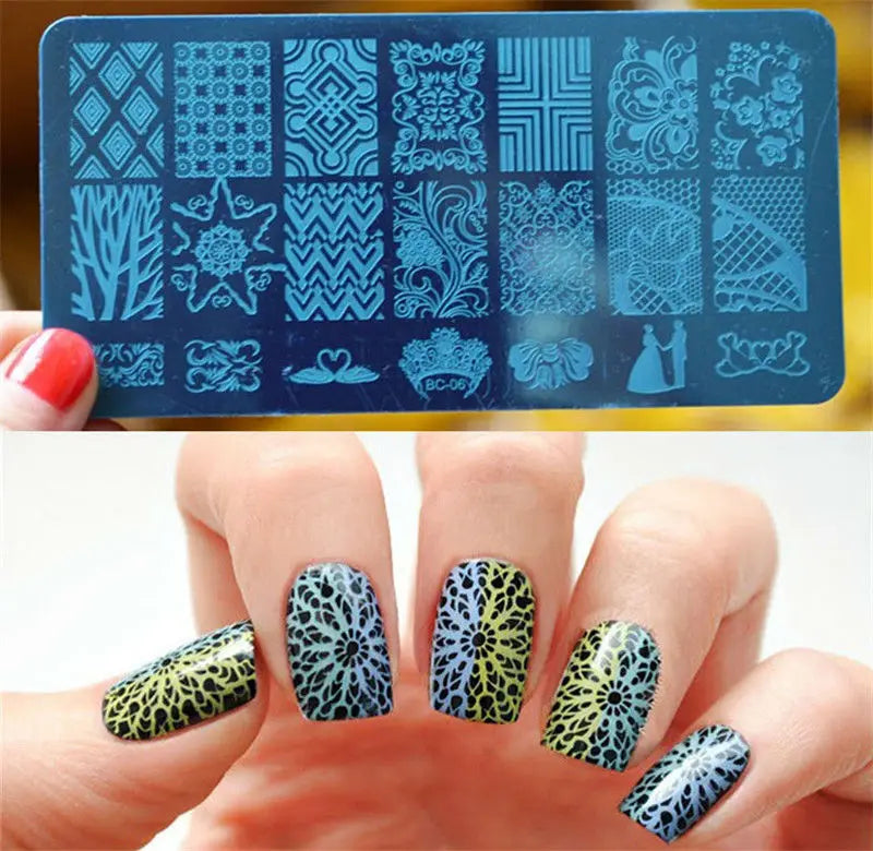 Lace Nail Art Stamping Plates Stainless Steel Nail Stamper Code-BC Mask Queen Nepal