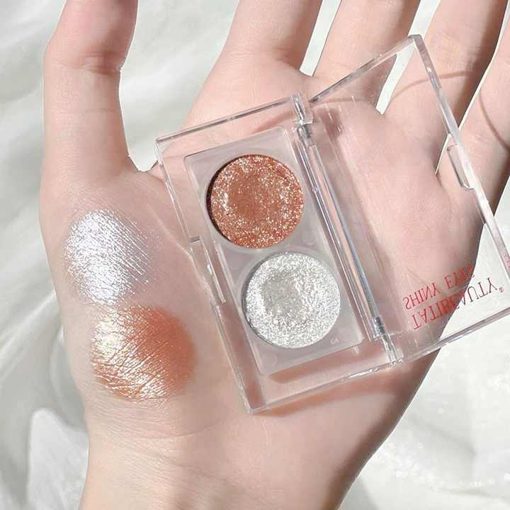Tati Beauty Two Tone Pearl Glitter Sequins Eyeshadow Palette Easy Beauty Nepal