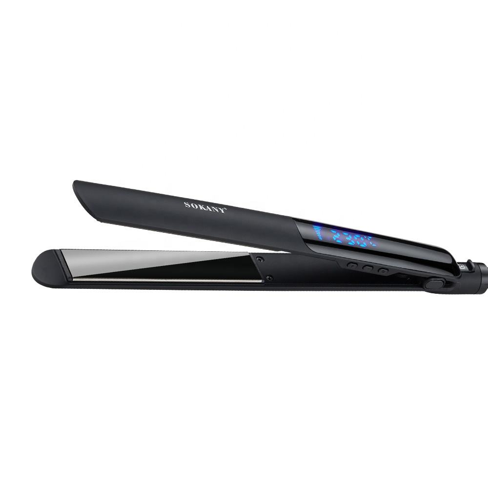 SOKANY SK-1929 Hair Straightener Iron with Digital Display - 750°F High Heat Ceramic Plates, Fast Heating & Smart Memory for Salon-Quality Styling Mask Queen Nepal