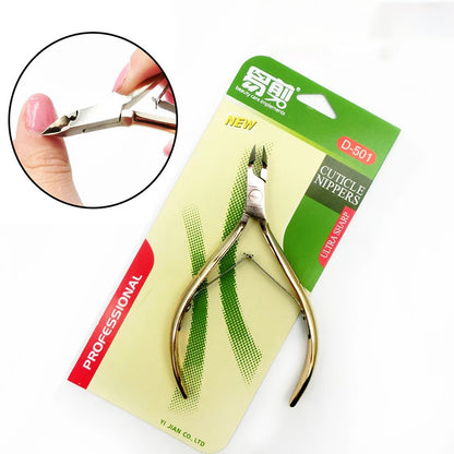 D501 Cuticle Scissors High quality Nail Stainless Steel Nipper Clipper Art Tool Golden Handle Mask Queen Nepal