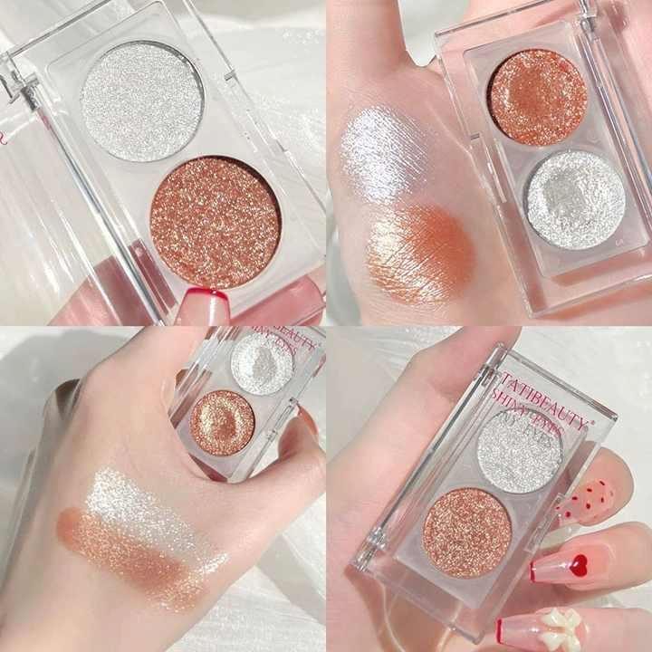 Tati Beauty Two Tone Pearl Glitter Sequins Eyeshadow Palette Easy Beauty Nepal