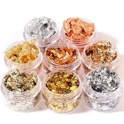 Gold & Silver Foil Paper Sequins Nail Art Mask Queen Nepal