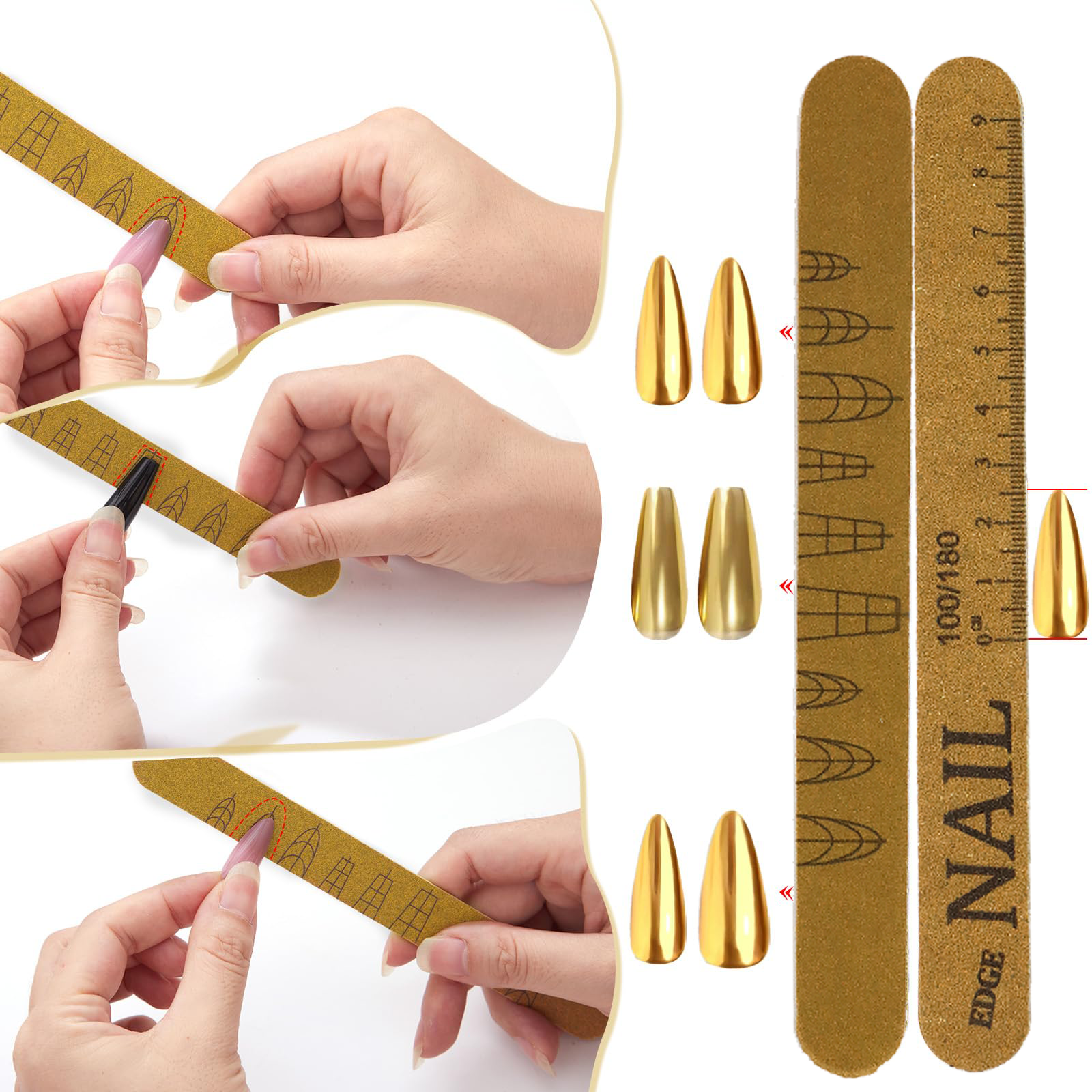 Washable Nail File 100/180 Grit Double-Sided Sanding Filer Mask Queen Nepal
