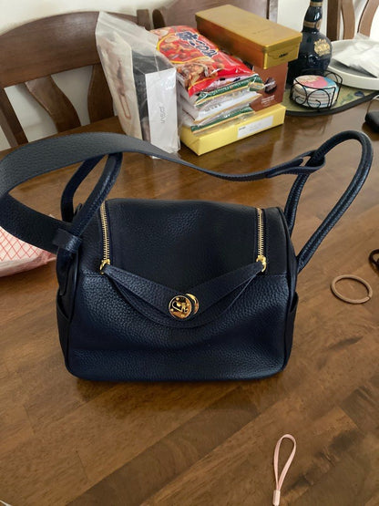 Hermes mini Lindy Bleu Nuit Bag GAB-136 Mask Queen Nepal