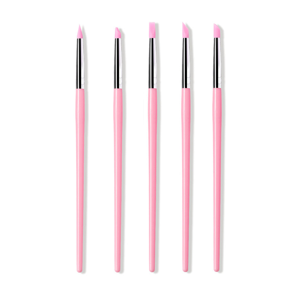 Nail Art Pen Silicon Brush Set 5 Pieces Mask Queen Nepal