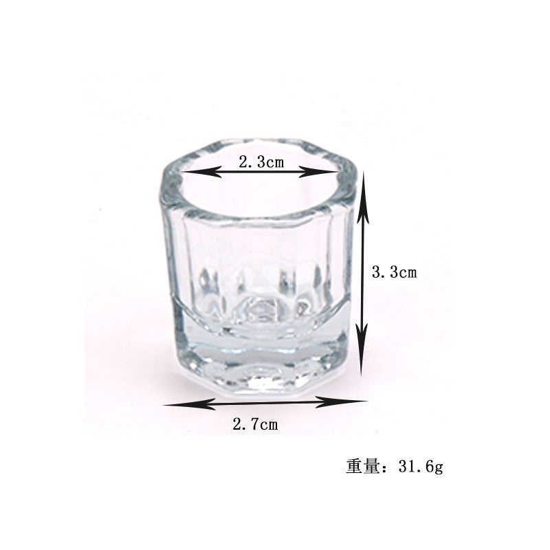 Nail Crystal Glass Cup Acrylic Liquid Holder Mask Queen Nepal