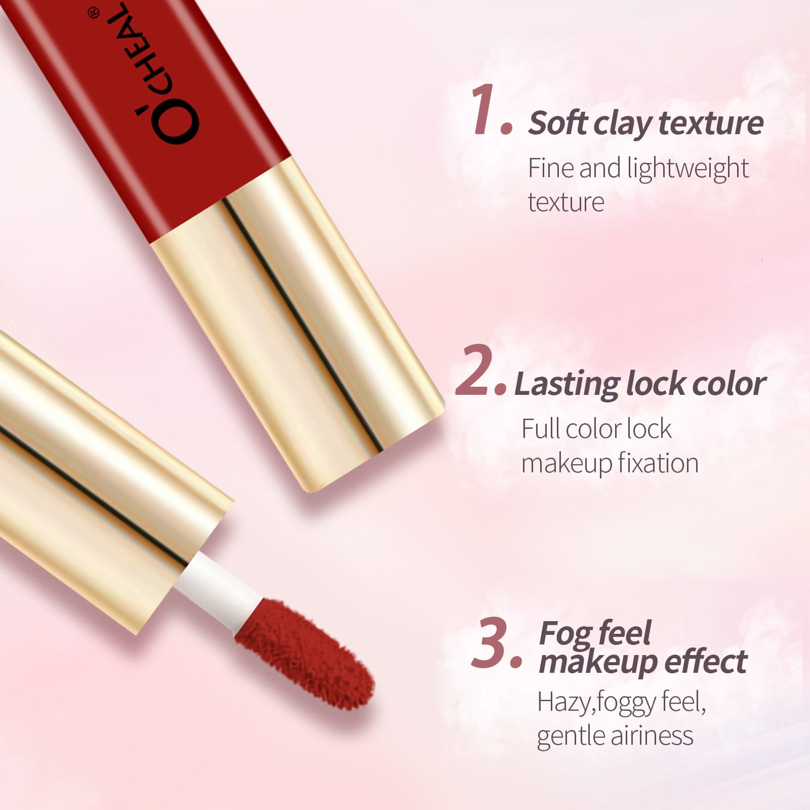 OCHEAL Small Bottle Matte Velvet Waterproof Long-lasting Lip Glaze Mask Queen Nepal