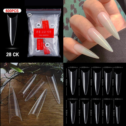 Full Cover Fake Nail Tips Packet False Nails In 10 Different Sizes