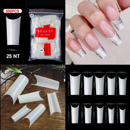 Full Cover Fake Nail Tips Packet False Nails In 10 Different Sizes