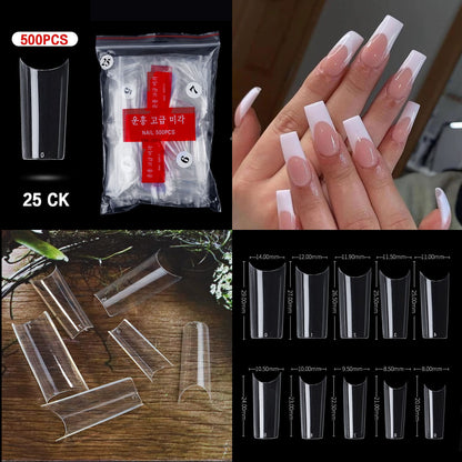 Full Cover Fake Nail Tips Packet False Nails In 10 Different Sizes