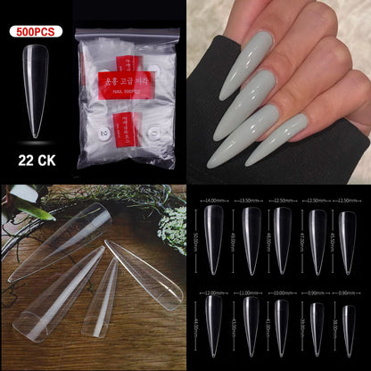 Full Cover Fake Nail Tips Packet False Nails In 10 Different Sizes