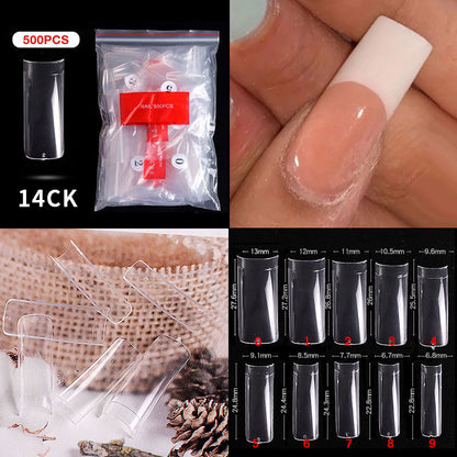 Full Cover Fake Nail Tips Packet False Nails In 10 Different Sizes