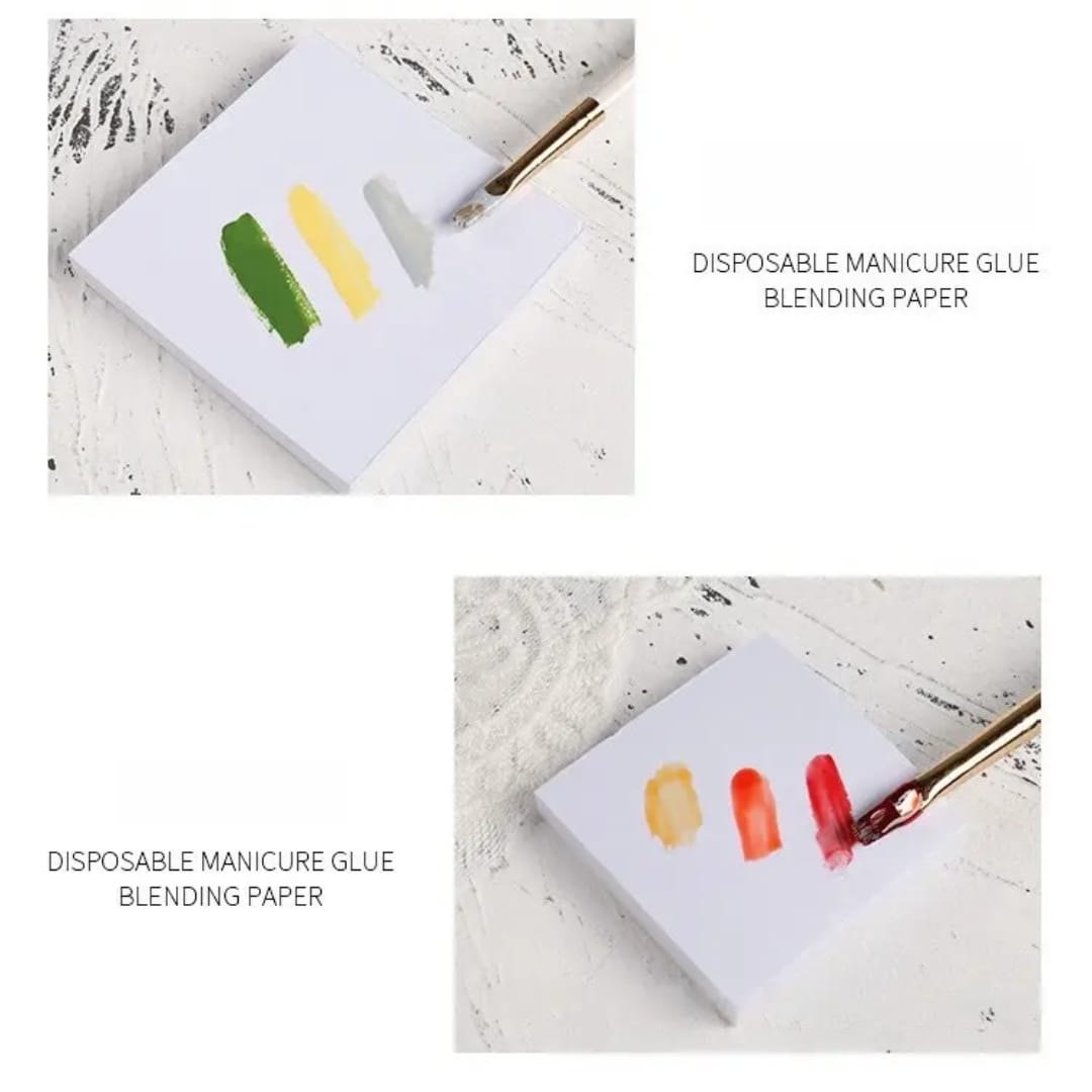 50Pcs Nail Color Paper Palette Waterproof Gel Mixed Drawing Paper DIY Display Nail Tools(7.5cm*7.5cm))