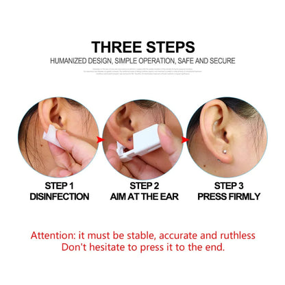 Self Ear Piercing Gun With Pentagon White Zircon 5mm Studs Disposable Tool Mask Queen Nepal