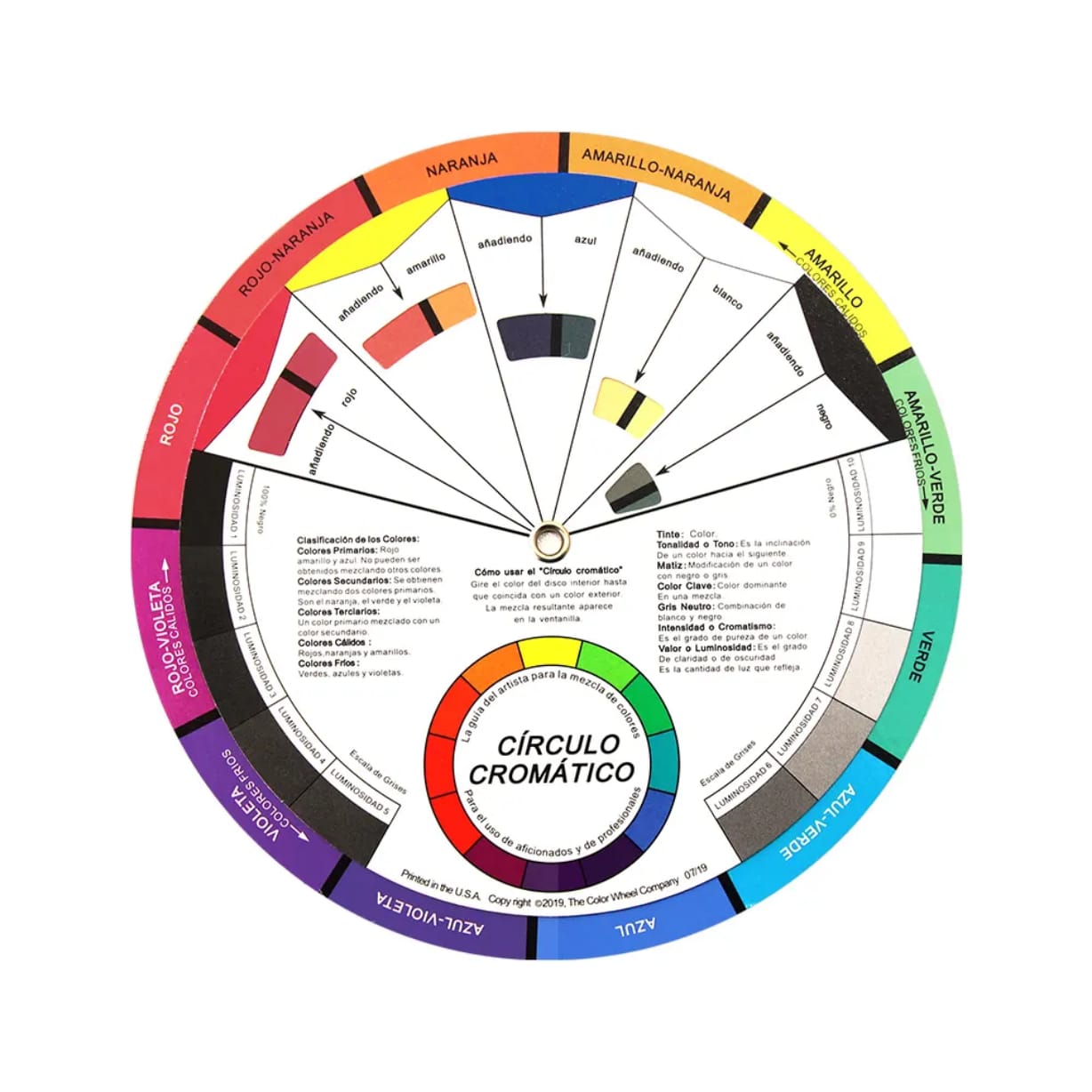 Manicure Color Wheel Tattoo Pigment Wheel Color Mix Guide Chart Makeup Color Wheel 23cm Mask Queen Nepal