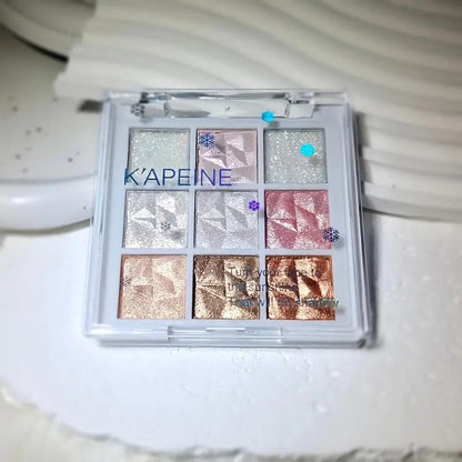 Kapeine 9 Colors Full Glitter Diamond Snowflake Eyeshadow Palette Easy Beauty Nepal