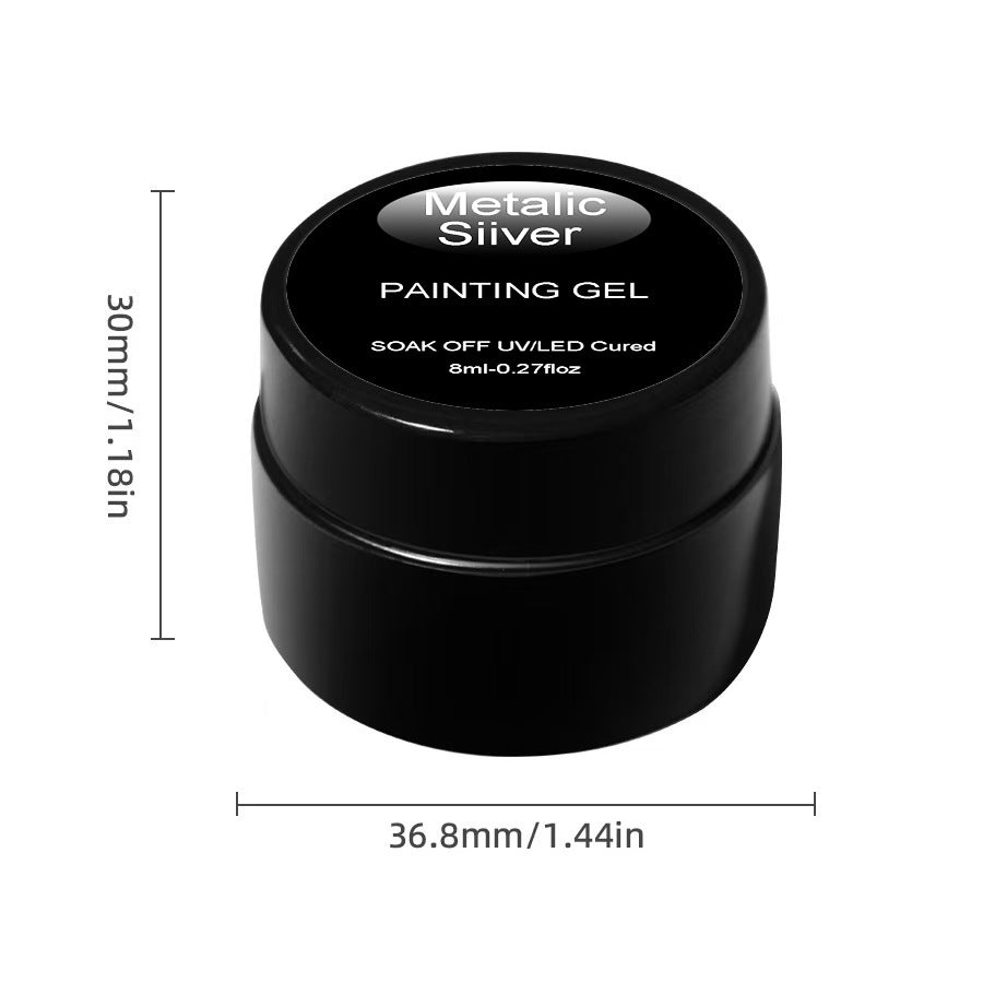 3D Metal Paint Nail Gel Silver & Golden Mask Queen Nepal