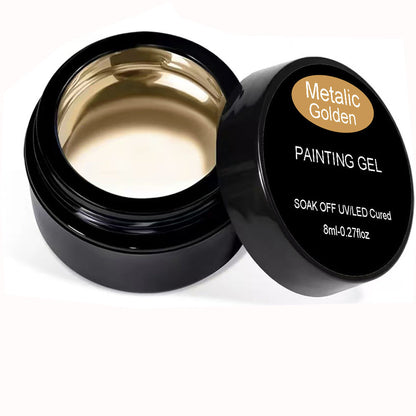 3D Metal Paint Nail Gel Silver & Golden Mask Queen Nepal