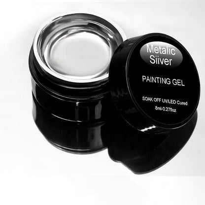 3D Metal Paint Nail Gel Silver & Golden Mask Queen Nepal