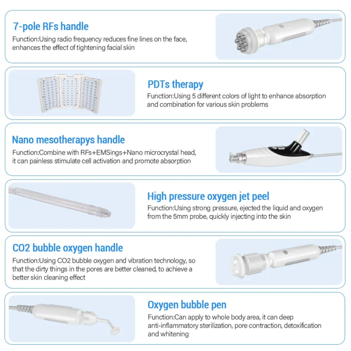 7 in 1 Hydro Oxygen Machine With Pdt K50 Hydrafacial Machine Mask Queen Nepal