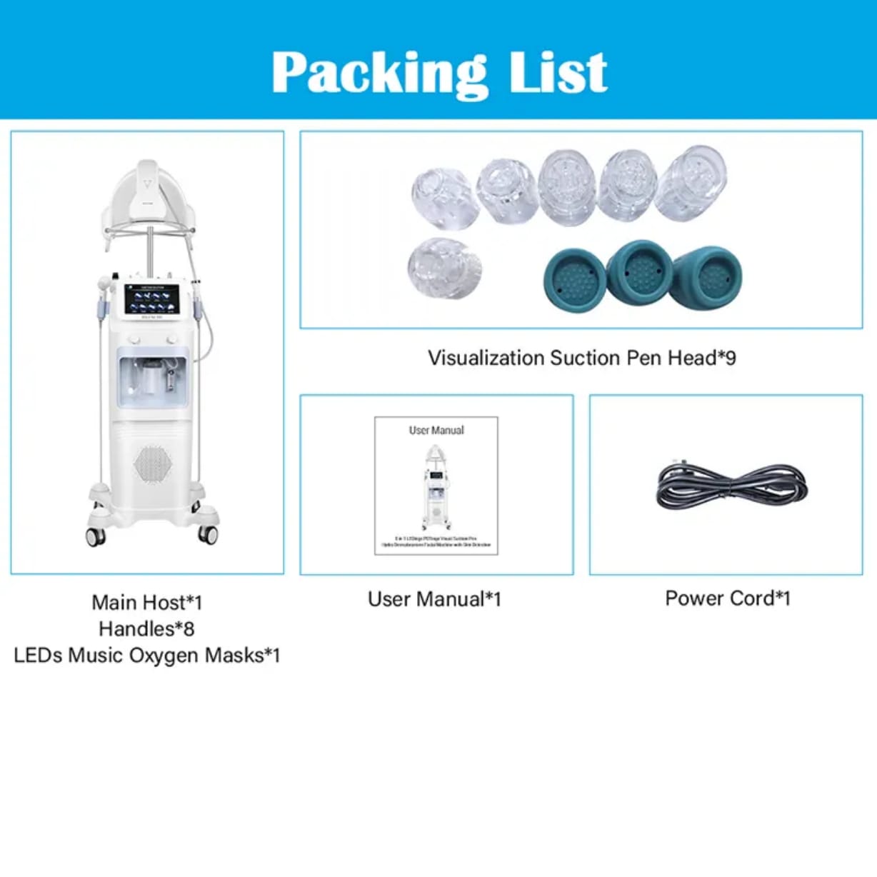 9 in 1 Hydra Visual Facial Beauty K100 Hydrafacial Machine Mask Queen Nepal