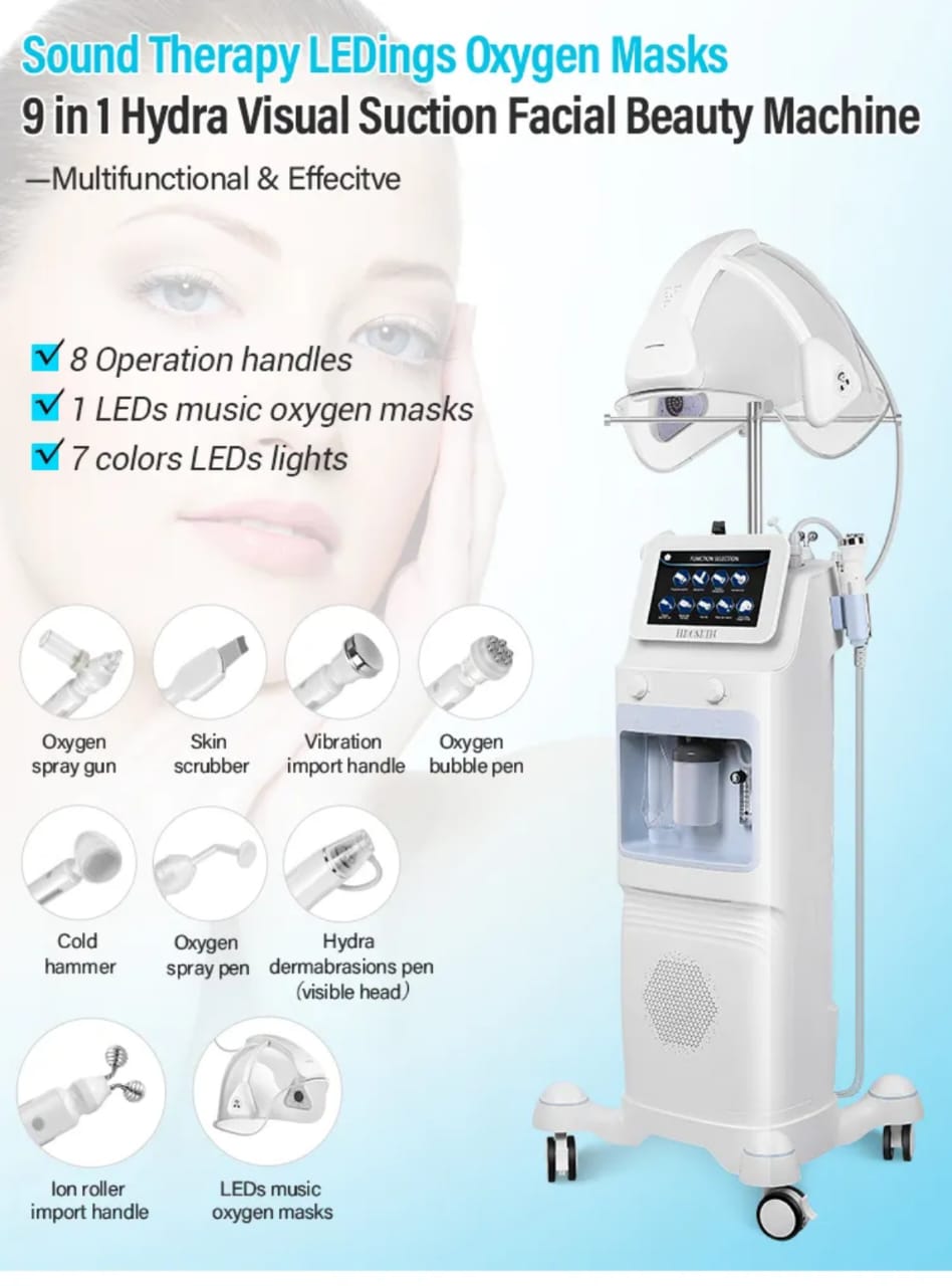 9 in 1 Hydra Visual Facial Beauty K100 Hydrafacial Machine Mask Queen Nepal