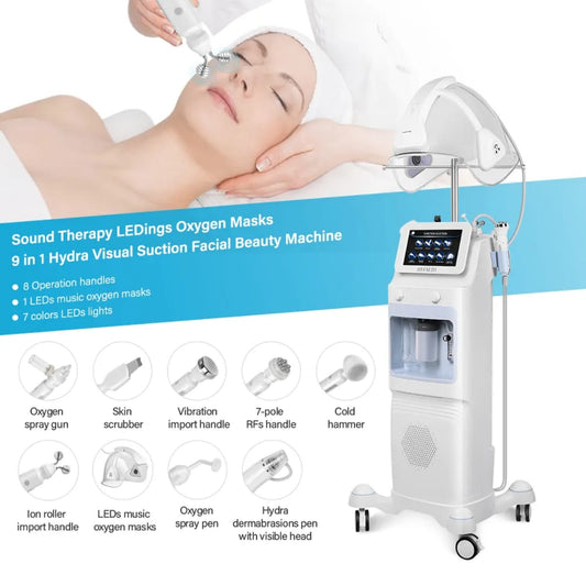 9 in 1 Hydra Visual Facial Beauty K100 Hydrafacial Machine Mask Queen Nepal