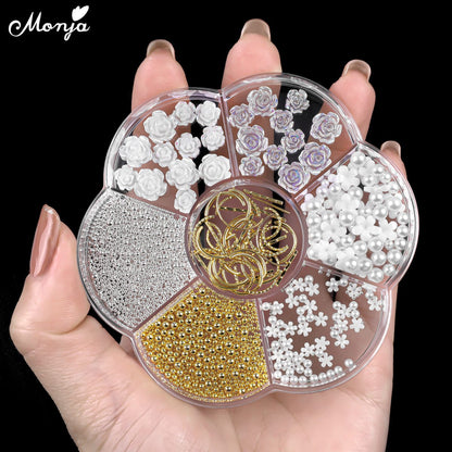 6 Grid Nail Stone Box Nail Art Rhinestone Mask Queen Nepal