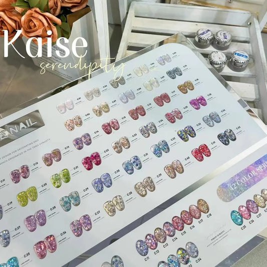 KAISE 42 Glitter Color Set 15ml With Display Board Mask Queen Nepal