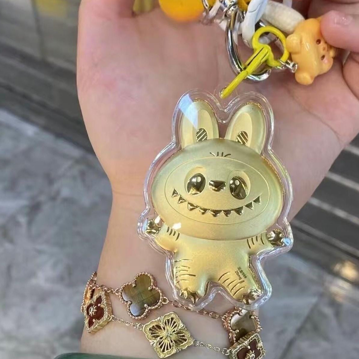 Labubu Doll Gold Mobile Phone Keyring Easy Beauty Nepal