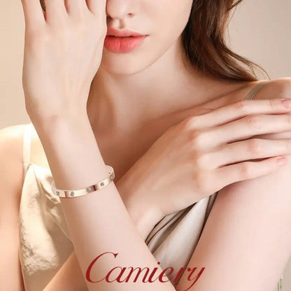 Camiery Rose Gold-Plated American Diamond Studded Kada Bracelet Easy Beauty Nepal