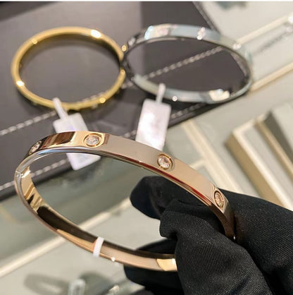 Camiery Rose Gold-Plated American Diamond Studded Kada Bracelet Easy Beauty Nepal