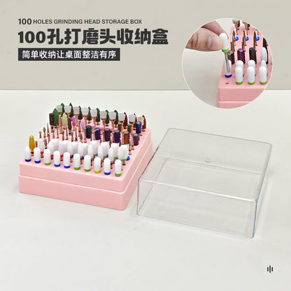 Nail Drill Bit Holder for Nail Container 100 Slots Mask Queen Nepal