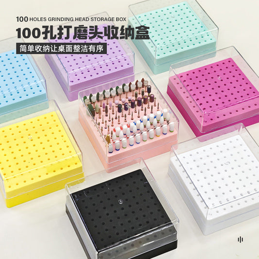 Nail Drill Bit Holder for Nail Container 100 Slots Mask Queen Nepal